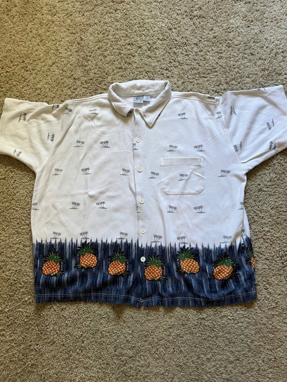 Utility VTG Heavy Cotton Button Up Shirt With Pineapple Graphic